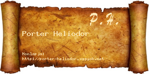 Porter Heliodor névjegykártya